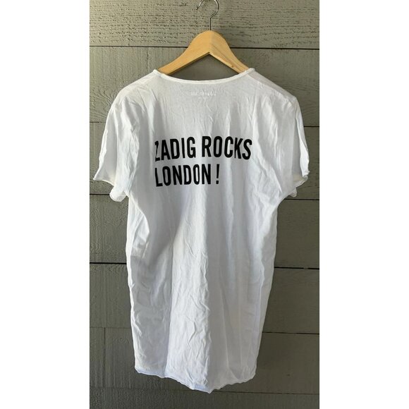Zadig & Voltaire "Zadig Rocks London Printed T-Shirt Top S - Picture 1 of 5